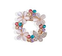 Broche de Boucle d'angle de Fleur de Couleur, Boucle d'écharpe en Soie pour Femme à Double Usage