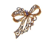 Broche de broche pour femmes en nœud de luxe baroque de luxe, accessoires de bijoux, mariage de fête de fin d’année pour un couple surprise