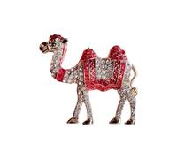 Broche de chameau avec strass - Épinglette en cristal de 6,5 cm Robe Costume Chapeau Sac Accessoires de fête Cadeaux de Noël Royaume-Uni, bijoux animaux délicats pour, Medium, Métal