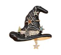 Broche de chapeau de sorcière en alliage, épingle de sécurité avec décorations en, parfaite pour le Cosplay et le quotidien des amateurs de sorcières