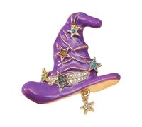 Broche de chapeau de sorcière en alliage, épingle de sécurité avec décorations en, parfaite pour le Cosplay et le quotidien des amateurs de sorcières