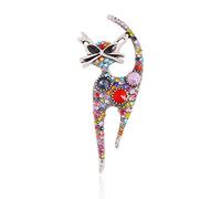 Broche de chat en strass vintage Pin de broche pour les femmes Fashion Fashion Mignon cristaux colorés Animal chaton broches Bouettes ACCESSOIRES ACCESSOIRES DE VOLESS