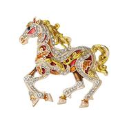 Broche de cheval de dessin animé délicate avec embellissements en, accessoire d ' épinglette en forme d ' animal émaillé, épingle de cheval en délicat