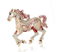 Broche de cheval de dessin animé délicate avec embellissements en, accessoire d ' épinglette en forme d ' animal émaillé, épingle de cheval en délicat