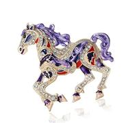 Broche de cheval de dessin animé délicate avec embellissements en, accessoire d ' épinglette en forme d ' animal émaillé, épingle de cheval en délicat