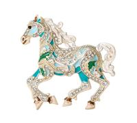 Broche de cheval de dessin animé délicate avec embellissements en, accessoire d ' épinglette en forme d ' animal émaillé, épingle de cheval en délicat