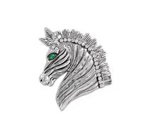 Broche De Cheval Détaillée Antique Argent/Alliage D'or
