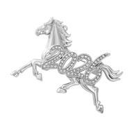 Broche de cheval du zodiaque chinois 3D exquise en alliage de conception réaliste, parfaite pour offrir, broche en alliage, de déclaration de mode, symbole de cheval, accessoire unisexe élégant