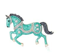 Broche de cheval élégante avec finition émaillée et strass brillants pour costumes décontractés ou formels, broche cheval avec strass, taille unique, comme
