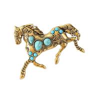 Broche de cheval élégante intégrant un design turquoise simulé, excellent à offrir lors d ' un événement spécial, d ' anniversaire
