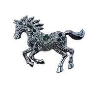 Broche De Cheval Émaillée Élégante Avec Étincelants Bijoux En Alliage Zinc Accessoire Vêtements Pour Événement Formel Épingle Cheval En Émail Faite À La Main