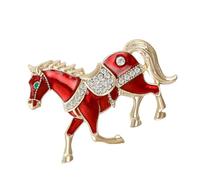Broche de cheval portable confortable à porter avec finition pour un usage quotidien en alliage avec signe du zodiaque chinois, taille unique, Comme décrit