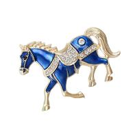 Broche de cheval portable confortable à porter avec finition pour un usage quotidien en alliage avec signe du zodiaque chinois, taille unique, Comme décrit