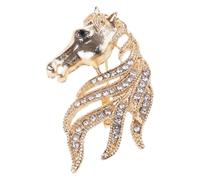 Broche de cheval tendance en alliage, décoration complexe de motif animal, insigne unique, idéal pour les vêtements de bureau et les événements sociaux, signe du zodiaque