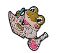 Broche de chimiste grenouilles de dessin animé avec tube à test de microscope pour les amateurs de laboratoire broche en alliage, taille unique, Comme décrit