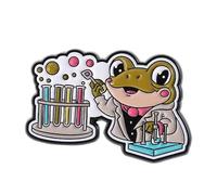 Broche de chimiste grenouilles de dessin animé avec tube à test de microscope pour les amateurs de laboratoire broche en alliage, taille unique, Comme décrit