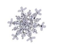 Broche de Col Élégante en Laiton Zircon, Décorative pour Vêtements | Style Chic et Délicat, Argenté, pour Vestes et Tenues, Bijou Raffiné au Look Unique