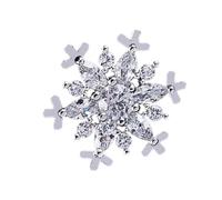 Broche de Col en Zircon Argenté, Bijou Décoratif Élégant | Laiton et Zircon, Style Chic Délicat, Accessoire Fin pour Col, Tenue, Soirée et Détail Raffiné