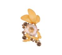 Broche de collier papillon poisson strass pour femme homme Revers ou sac Décoration Pin élégant bal, Zinc, Pierre secondaire