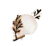 Broche De Corail En Coquille Glaçage Goutte À Goutte Unique Avec Perles Épingle À Revers Émaillée Bijoux Déclaration En Alliage Accessoires Vêtements Perles Élégantes Bijoux Mode