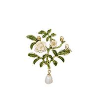 Broche de Costume de gardénia Frais botanique, Broche de Chemise, Accessoires de Manteau de Robe pour Femmes