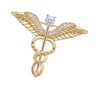 Broche de déclaration, ornement de revers de caducée en en cuivre pour l ' appariement d ' écharpe de col de veste, usage quotidien unique broche de personnel ailé épinglette accessoire de collier