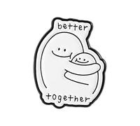 Broche de dessin de ligne simple personnalisée - Badge créatif de dessin animé pour meilleurs amis - Accessoire en métal unique, taille unique, Acrylique