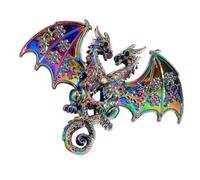 Broche de dragon unique à deux têtes, pièces de déclaration antiques de ton or et argent pour vêtements d ' extérieur, bijoux de déclaration