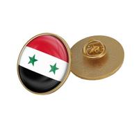 Broche de drapeaux distinctifs de la Syrie, artisanat avec des designs portables, accessoire pour un port et un affichage faciles par les amateurs d ' histoire, broche de mode unique