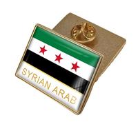Broche de drapeaux distinctifs de la Syrie, artisanat avec des designs portables, accessoire pour un port et un affichage faciles par les amateurs d ' histoire, broche de mode unique