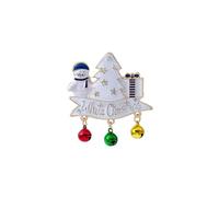 Broche de en et perle de noël à la mode, broche polyvalente bonhomme neige dessin animé épingle événement souvenir (B, One Size)