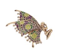Broche de fée de fleur antique artistique, épingle d ' insigne de sécurité en alliage avec un design complexe d ' aile de papillon pour tenue Broche de fée de fleur vintage