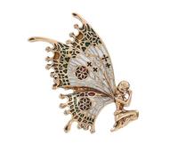 Broche de fée de fleur antique artistique, épingle d ' insigne de sécurité en alliage avec un design complexe d ' aile de papillon pour tenue Broche de fée de fleur vintage