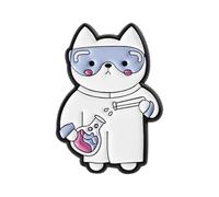 Broche de laboratoire légère avec motif de dessin animé pour un port facile sur les écharpes, sacs, cadeau, badge, bijoux, taille unique, Comme décrit