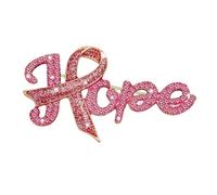 Broche de lettres roses élégantes pour le soutien des cancers du sein, broche en alliage délicat avec des Accents de, accessoires de revers, étincelante