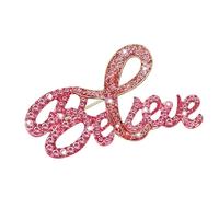 Broche de lettres roses élégantes pour le soutien des cancers du sein Broche en alliage délicat avec des accents de Accessoires de revers Bijoux inspirants