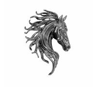 Broche de luxe brillante en forme de tête de cheval, accessoire de fête, cadeau d'anniversaire, M, Acier allié