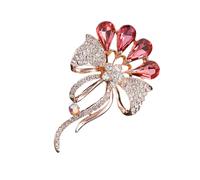 Broche de luxe en forme de fleur en strass en alliage pour femme tenue mode et occasions spéciales accessoire de broche vintage, One Size, Comme décrit