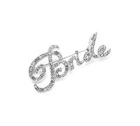 Broche de mariée en strass pour femmes et filles - Lettre en cristal - Bouquet de mariage - Épinglettes délicates - Accessoires de robe - Bijoux cadeau pour enterrement de vie de jeune fille et mariée