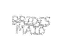 Broche de mariée en strass pour femmes et filles - Lettre tendance en cristal - Bouquet de mariage - Épinglettes délicates - Accessoires de robe - Bijoux cadeau pour enterrement de vie de jeune fille