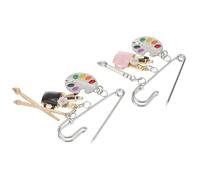 Broche de Mode en Alliage, 2 Pièces, pour Vêtements D'artiste | Décorative, Structure Solide et Légère, Lot pour Commémorations de Voyage, Anniversaire