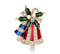Broche de Noël avec clochette et fleur