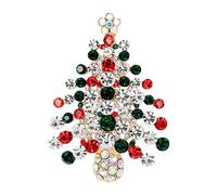 Broche de Noël avec pierres scintillantes, accessoires pour bijoux, arbre de Noël, oiseau et cœur, détails élégants de Noël pour les femmes de fête, Sapin de Noël., Consulte la descripción, Voir