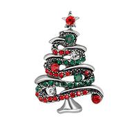 Broche De Noel Broche Vintage En Forme De Sapin De Noël Avec Strass Pour Femme, Jolie Broche En Émail Pour Sapin De Noël, Bijou De Noël Pour Accessoire De Fête, Métal