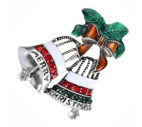 Broche de Noël Cloches pour Femme en Alliage, Style Élégant | Bijou Festif pour Robe de Soirée et Usage Quotidien, Accessoire Fille, Forme Cloche