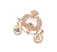 Broche de Noël en forme de carrosse citrouille avec strass style baroque vintage - Cadeau pour femme - Accessoires d'hiver - Design attrayant