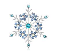Broche de Noël en forme de flocon de neige pour femme - Broche délicate en cristal doré et argenté - Bijoux de fête de Noël, Medium, Acier allié, Pas de gemme