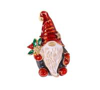 Broche de Noël en forme de Père Noël avec strass et strass