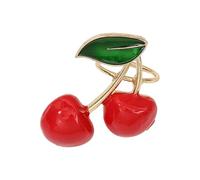 Broche de Noël en métal motif cerises de dessin animé pour les tenues quotidiennes et festives d'événement fait à la main Accessoires de vacances, taille unique, Comme décrit