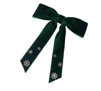 Broche de Noël en velours avec strass et flocons de neige pour uniforme étudiant pré-noué, One Size, Comme décrit, Comme décrit